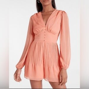 Express Peach Long Sleeve Romper